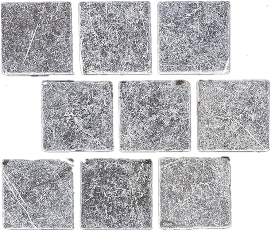 Limestone cobblestone paver on mesh back