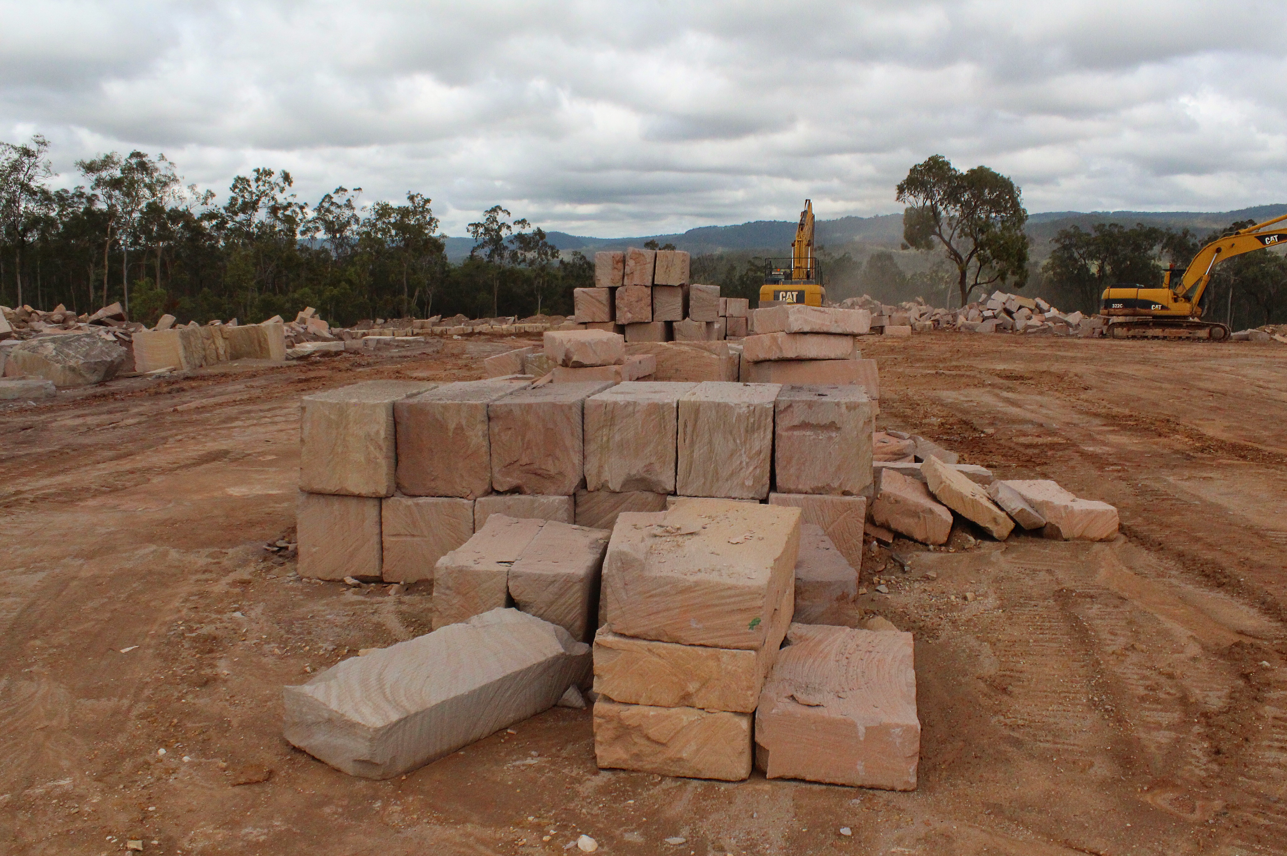 Sandstone quarry blocks