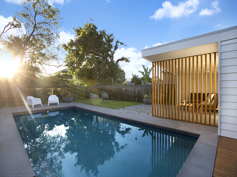 Bluestone paver seen in a swimming project