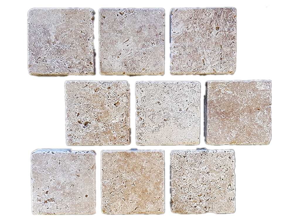 Classic travertine tumbled cobble stones