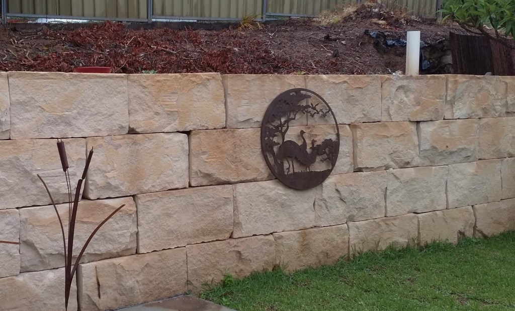 Sandstone blocks retaining wall maded from Australian local sourced sandstone