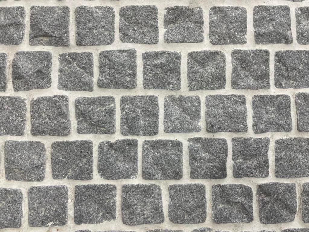 Argent grey tumbled granite cobblestone pavers