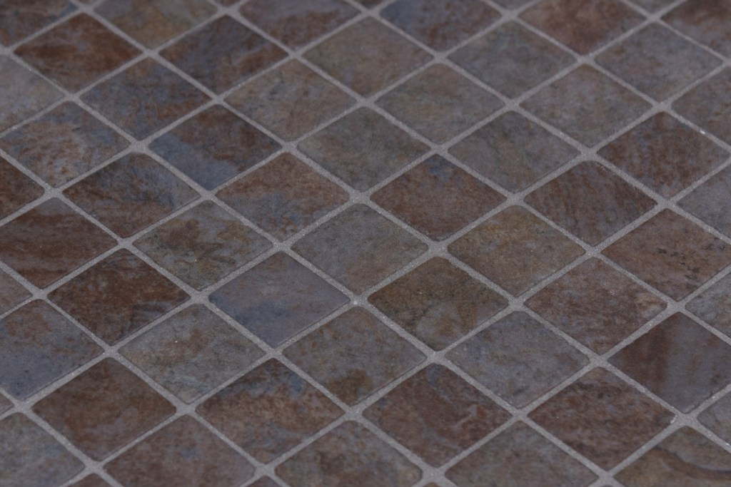 brown stone look mosaics for pools