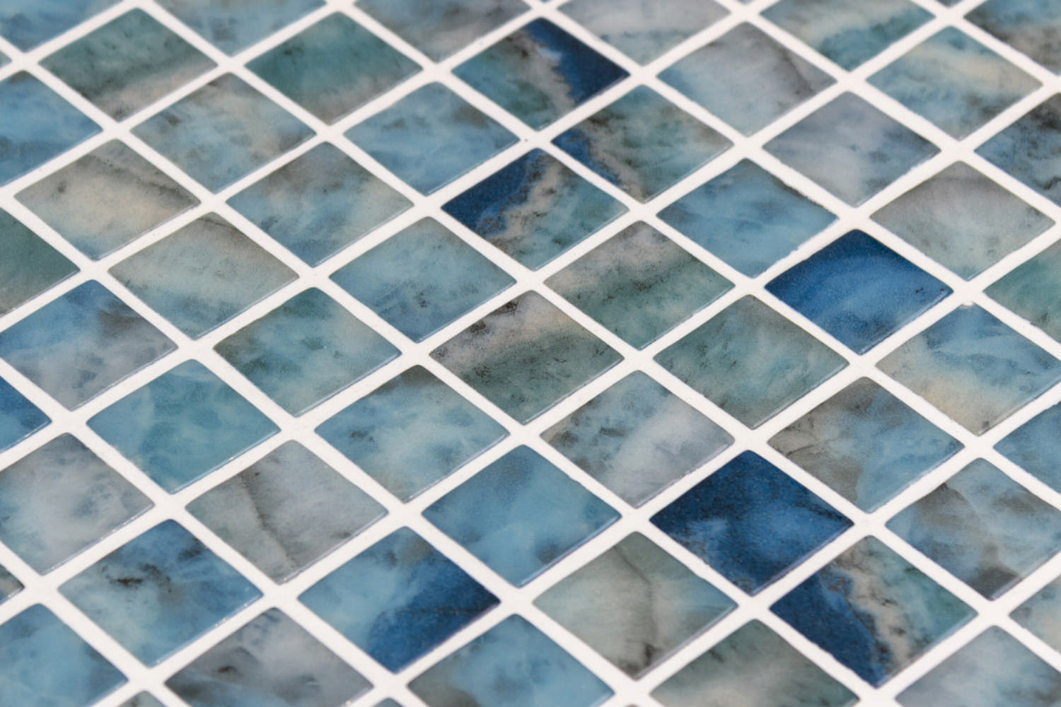 Glass mosaics with gloss finish