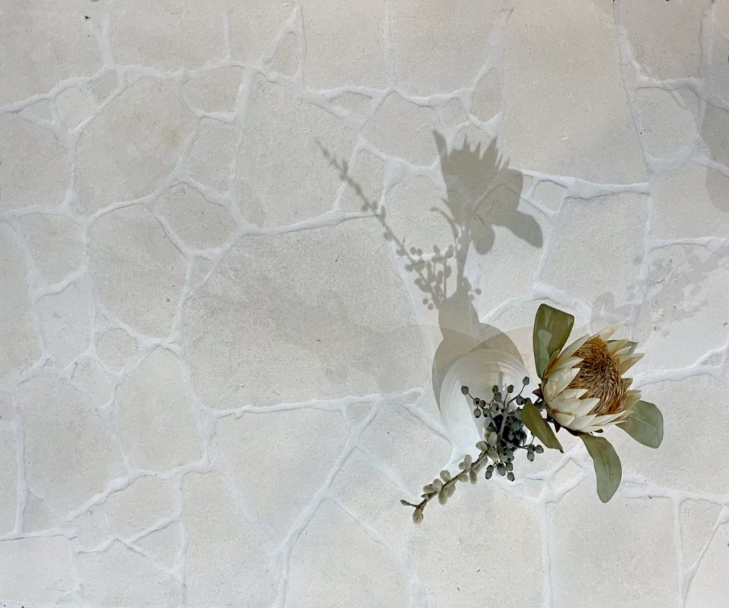 Hotham tumbled limestone crazy paving display