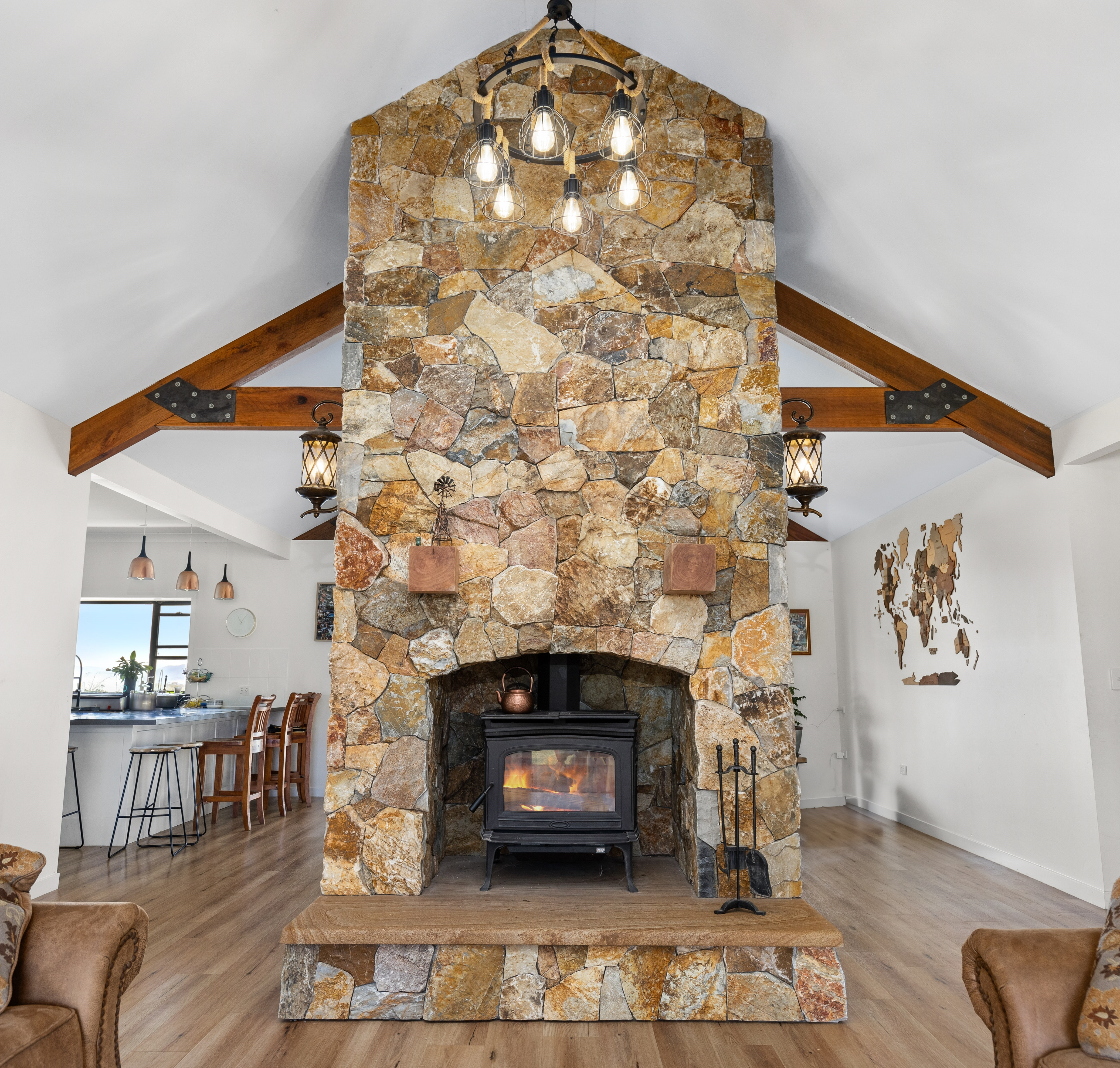 Laverton Irregular limestone Walling featured fireplace