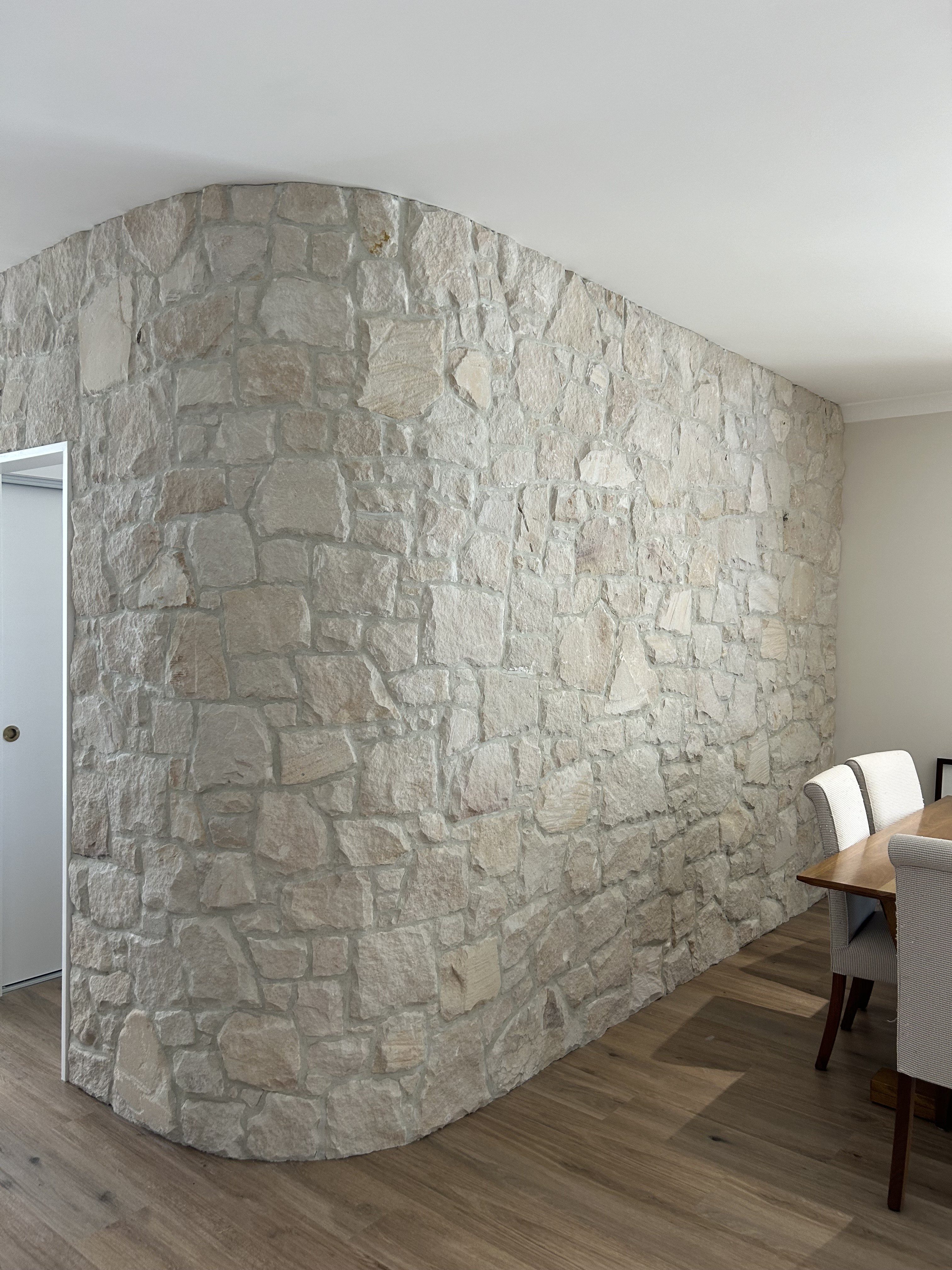 Curved Sandstone Cladding Sandstone wall - Curved wall project - Aussietecture stone supplier