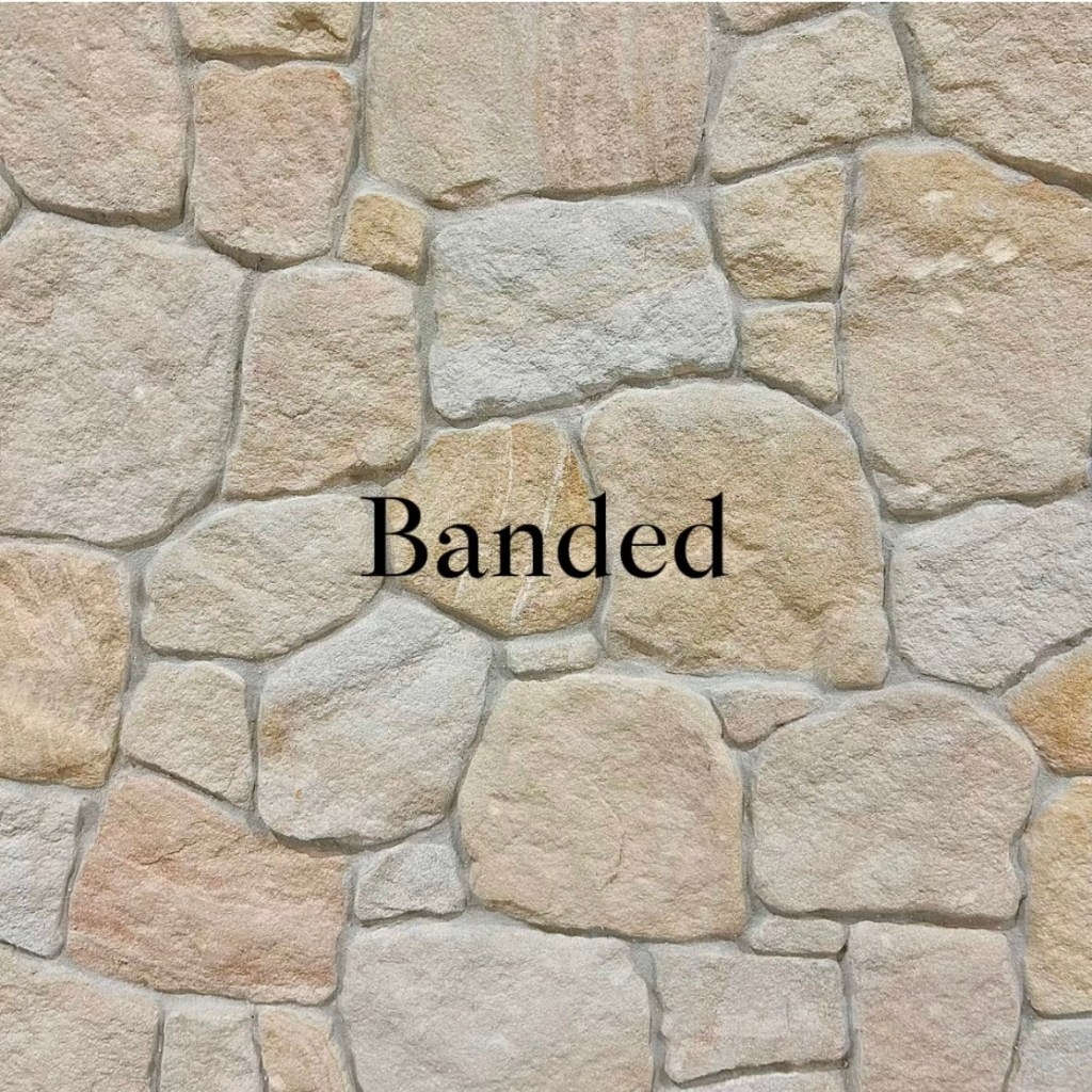 Banded Australian sandstone claddings
