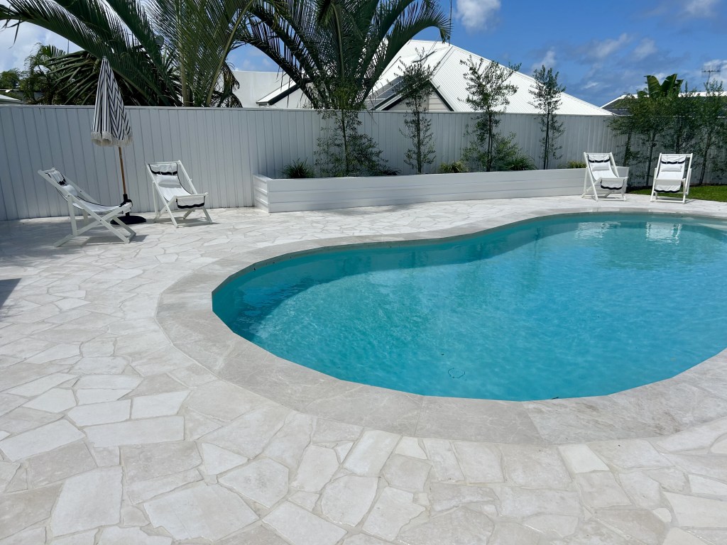 Hotham Limestone Crazy paving pool tiles