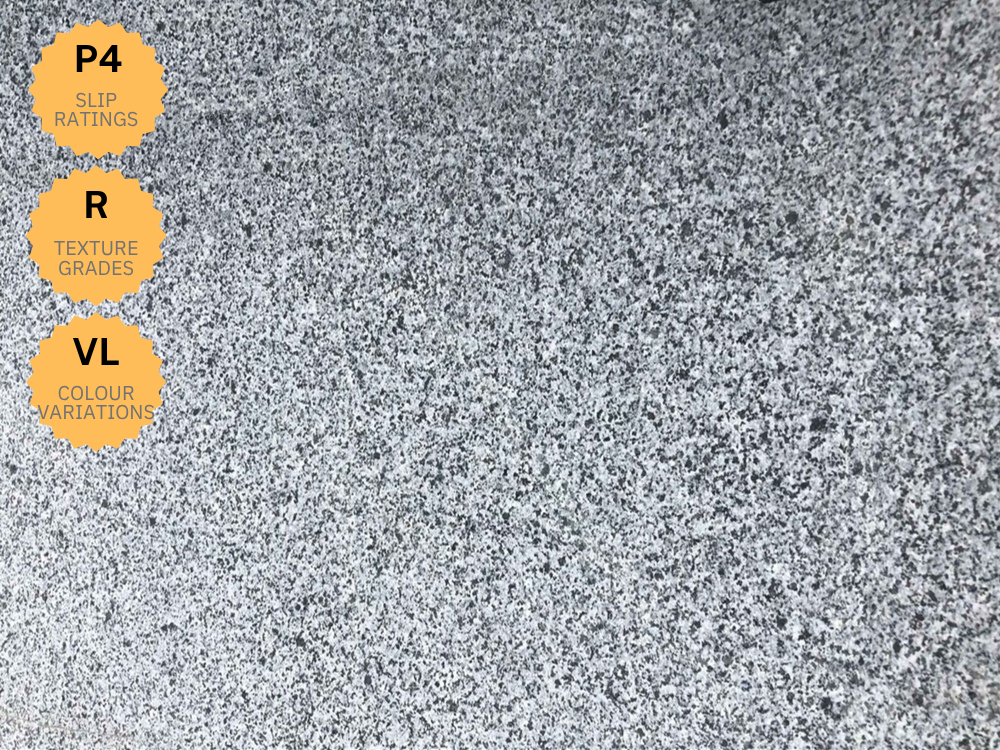 Argent flamed granite tiles and pavers