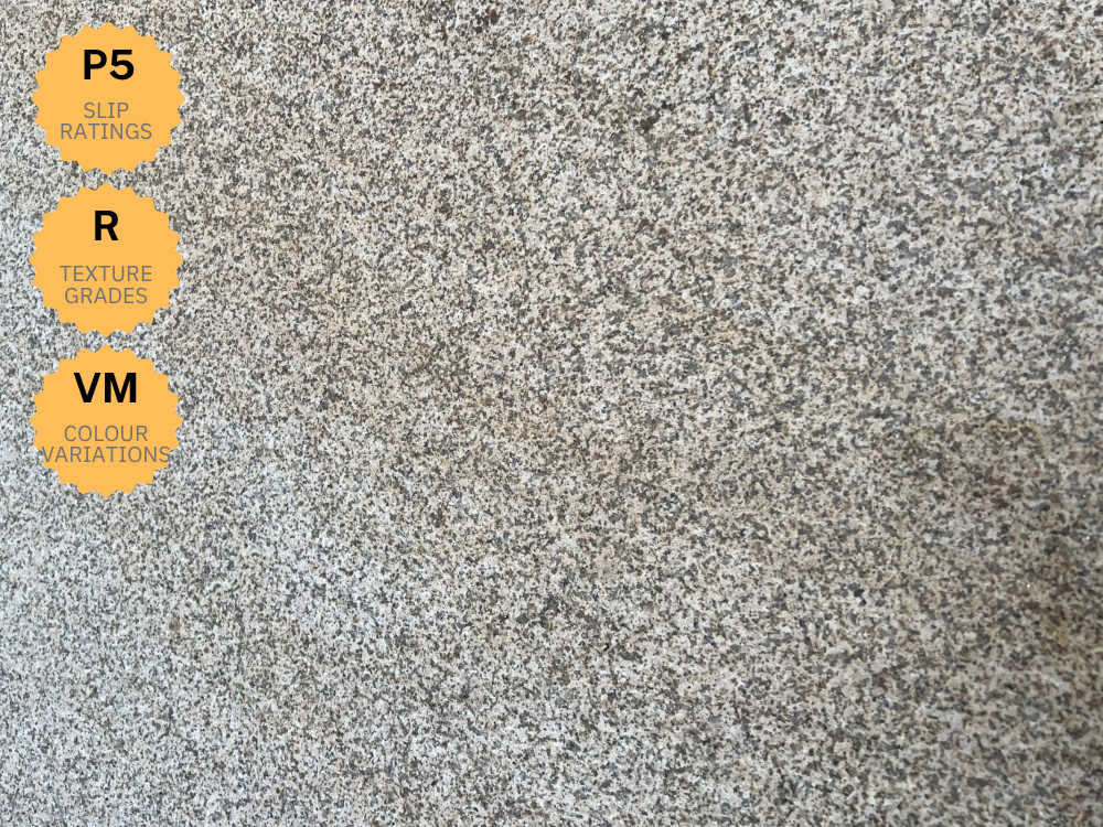 Sunbury flamed granite tiles and pavers